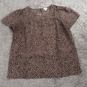 Jcrewfactory leopard Printed short-sleeve crepe top